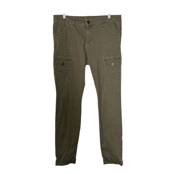Kut from the Kloth High Rise Cargo Pants Olive Green Size 10 Utility Skinny - Picture 1 of 11